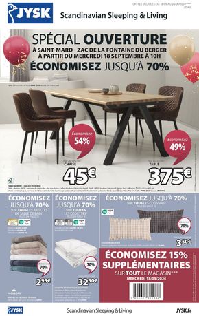 Promos de Meubles et Décoration à Villeparisis | JYSK: Spécial ouverture à Saint-Mard sur JYSK | 18/09/2024 - 24/09/2024