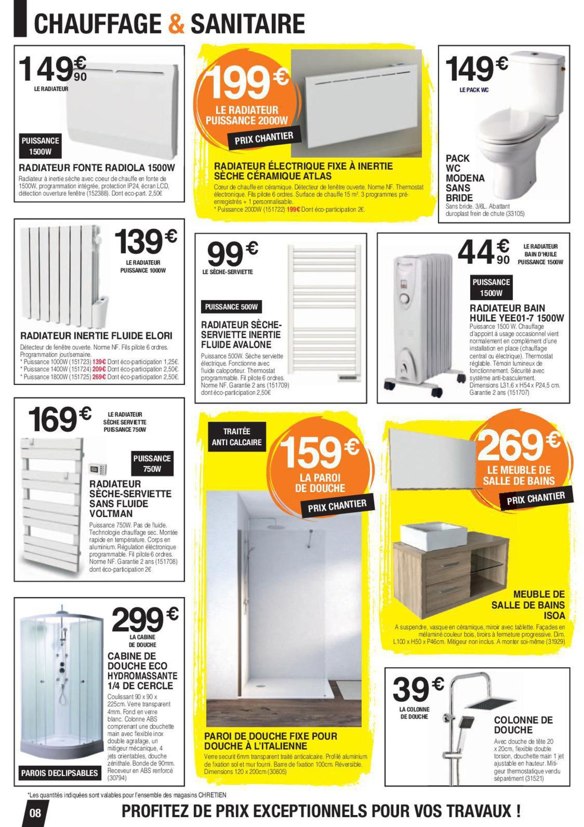 Catalogue Votre chantier à prix négoce tout près de chez vous !, page 00008