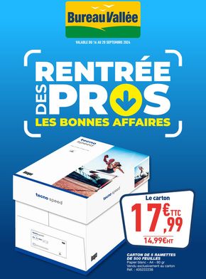 Promos de Multimédia et Electroménager à Châteaubernard | Rentrée des pros sur Bureau Vallée | 16/09/2024 - 28/09/2024