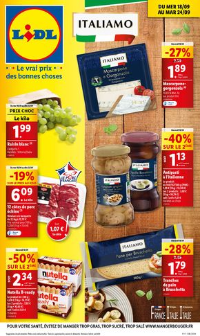 Catalogue Lidl à Berneuil-sur-Aisne | Mamma Mia ! Profitez dès maintenant de nos offres sur la gamme Italiamo au meilleur prix ! | 18/09/2024 - 24/09/2024