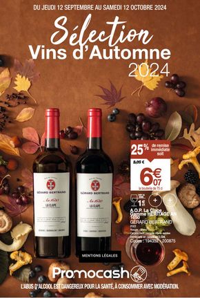 Promos de Supermarchés à Aurillac | Sélection Vins d'Automne 2024 sur Promocash | 16/09/2024 - 12/10/2024