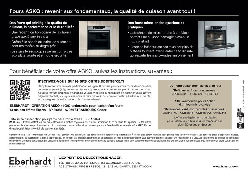 Catalogue Boulanger à Frouard | OFFRE Asko : 100€ remboursés ! | 16/09/2024 - 31/10/2024