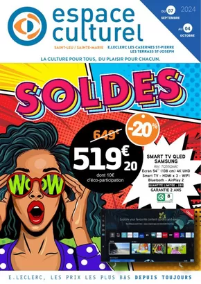 Promos de Culture et Loisirs à Saint-Denis (La Réunion) | Soldes  sur E.Leclerc Espace Culturel | 16/09/2024 - 04/10/2024