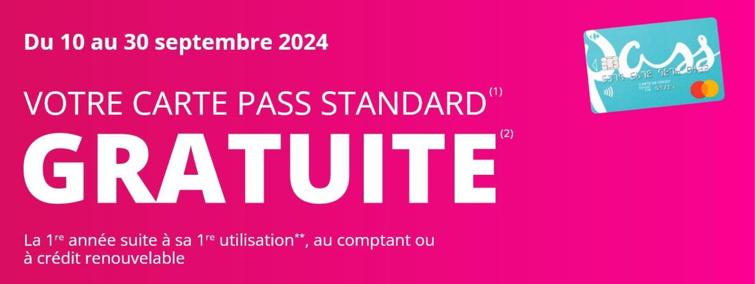 Catalogue Carrefour Banque à La Seyne-sur-Mer | Votre carde pass standard | 16/09/2024 - 30/09/2024