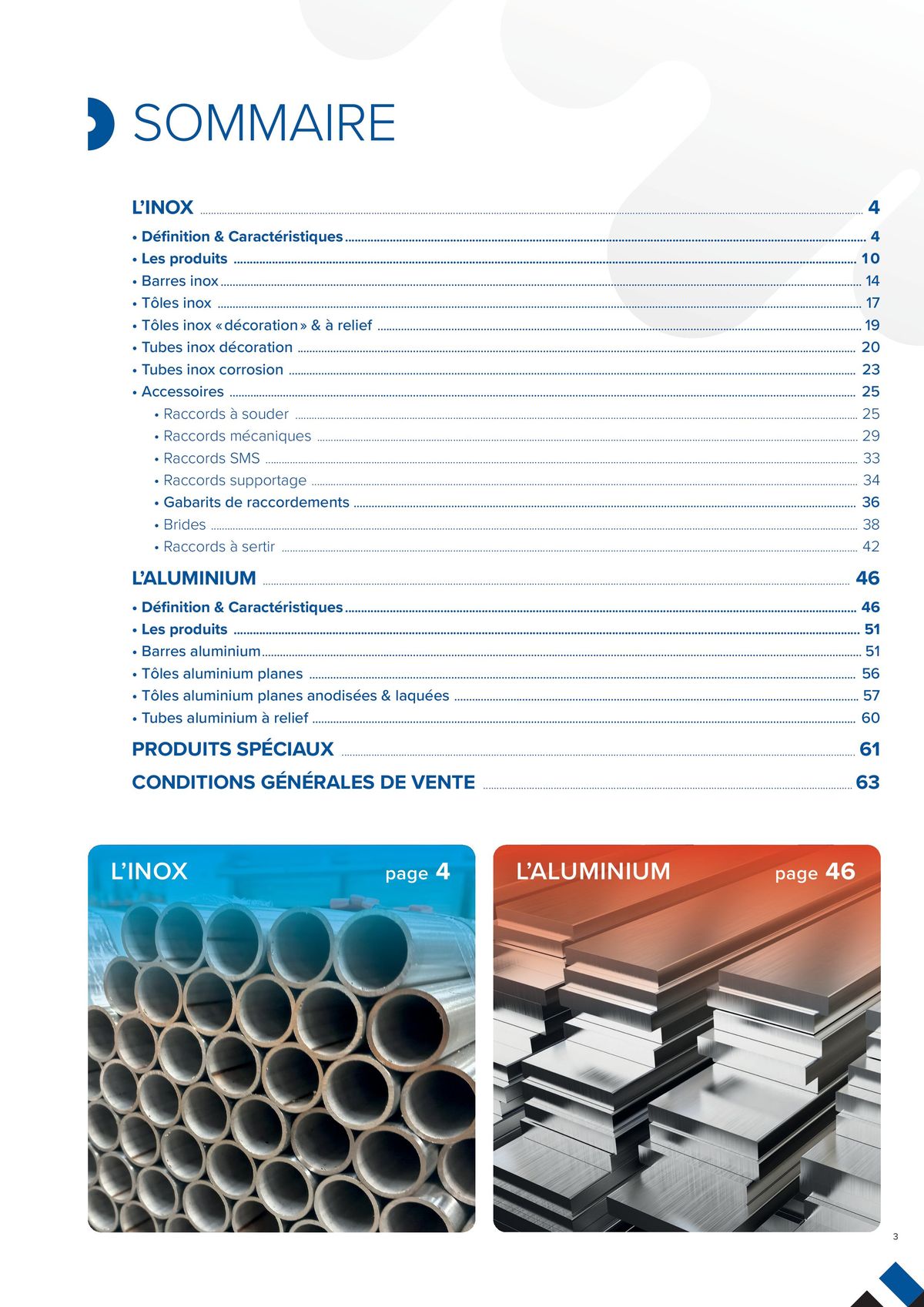 Catalogue L'UNIVERS Inox - Aluminium | Édition 2024, page 00003