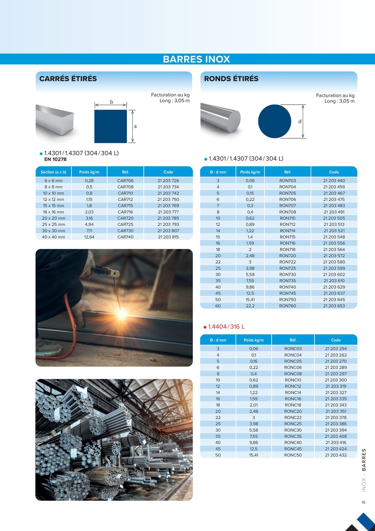 Catalogue L'UNIVERS Inox - Aluminium | Édition 2024, page 00015