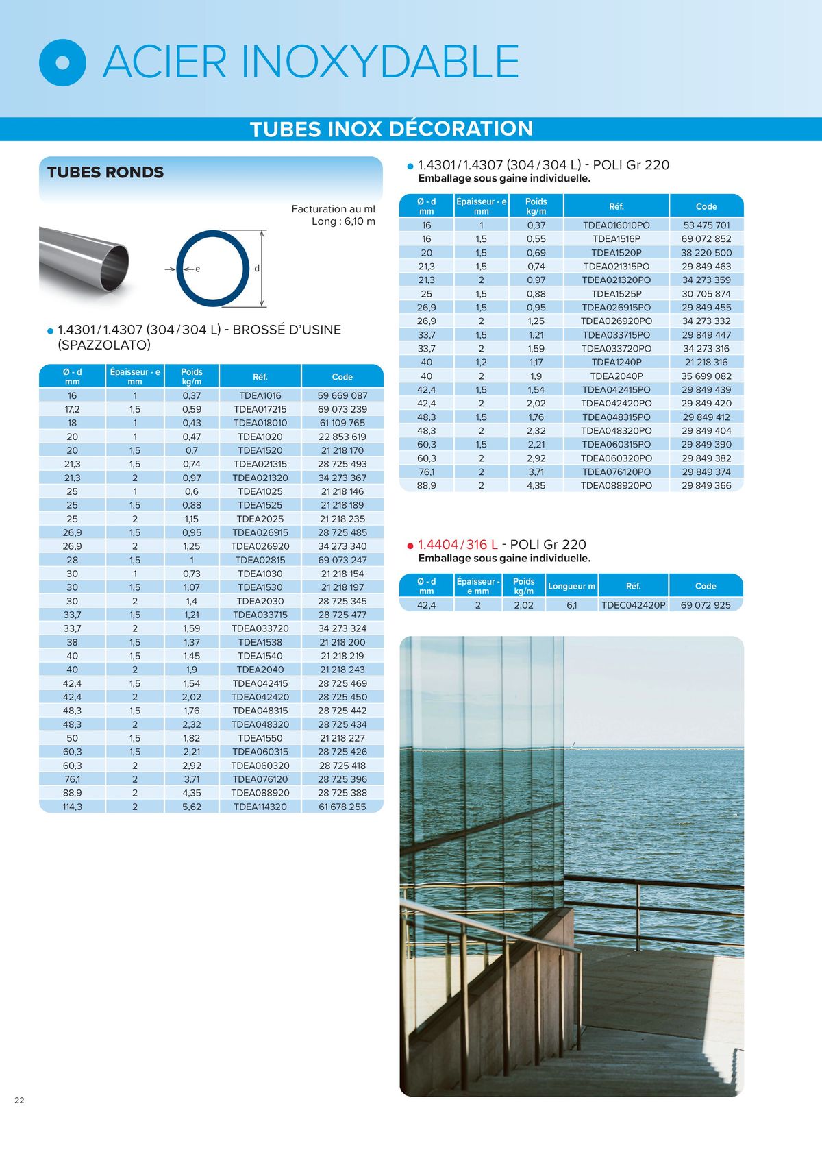 Catalogue L'UNIVERS Inox - Aluminium | Édition 2024, page 00022