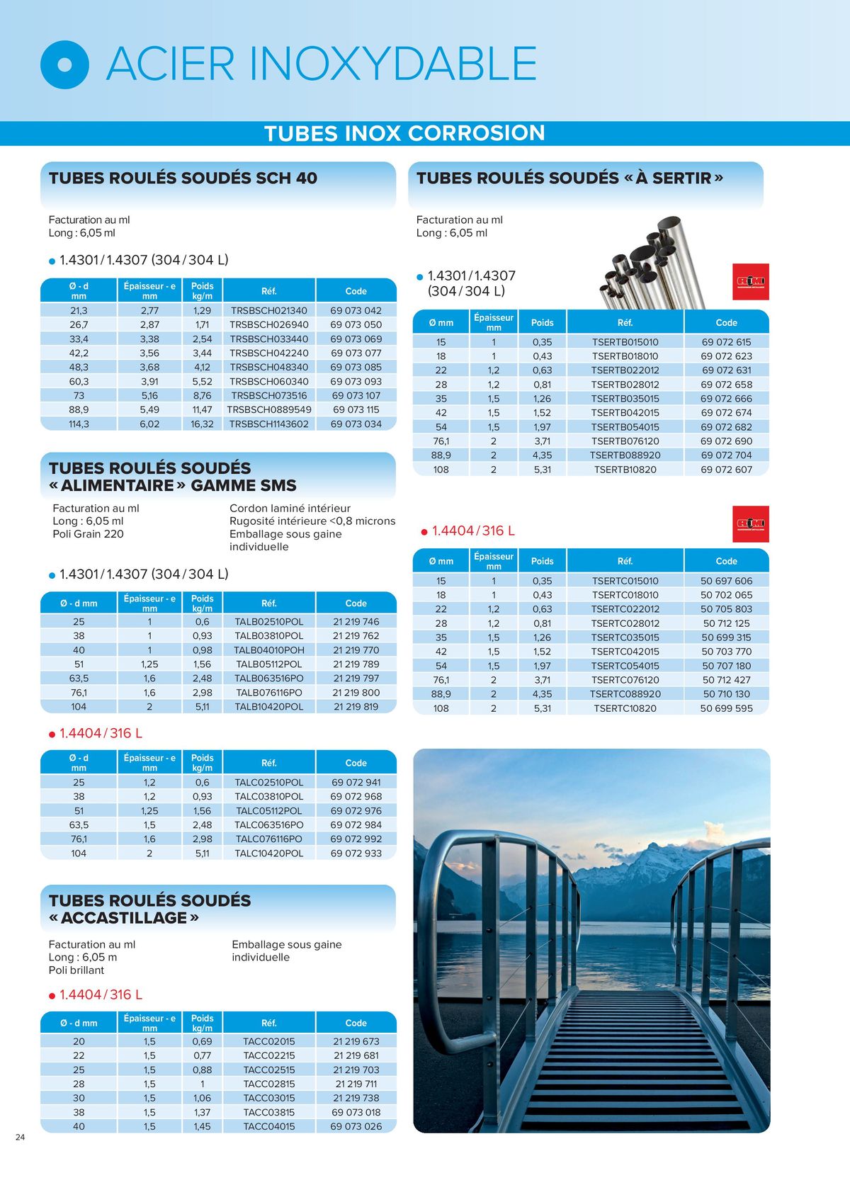 Catalogue L'UNIVERS Inox - Aluminium | Édition 2024, page 00024