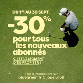 Promos de Sport à Saint-Hilaire-de-Riez | -30% sur tous les nouveaux abonnés sur Blue Green | 17/09/2024 - 30/09/2024