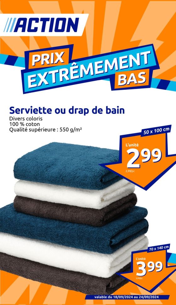 Catalogue Action à Aire-sur-la-Lys | Prix extrêmement bas | 18/09/2024 - 24/09/2024