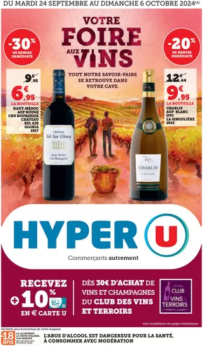 Catalogue Hyper U à Le Tartre-Gaudran | Foire aux Vins d'Automne | 24/09/2024 - 06/10/2024