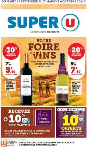 Catalogue Super U à Pont-sur-l'Ognon | Foire aux Vins d'Automne | 24/09/2024 - 06/10/2024