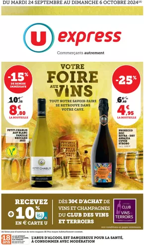 Catalogue U Express à Thorigny-sur-le-Mignon | Foire aux Vins d'Automne | 24/09/2024 - 06/10/2024