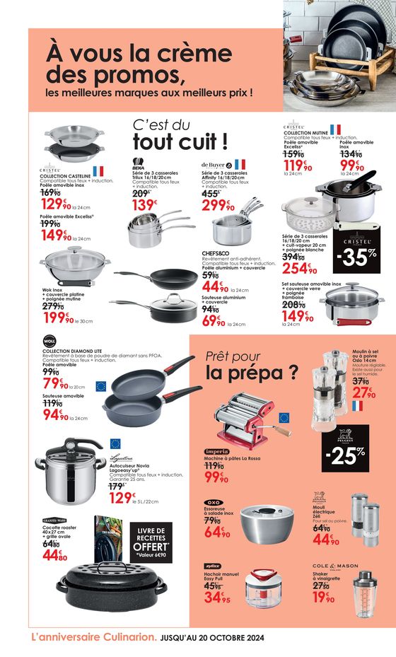 Catalogue Culinarion à Mulhouse | LES GRANDES MARQUES A PRIX PROMOS | 19/09/2024 - 20/10/2024