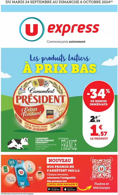 Promos de Supermarchés à Villeneuve-de-la-Raho | Catalogue U EXPRESS sur U Express | 24/09/2024 - 06/10/2024