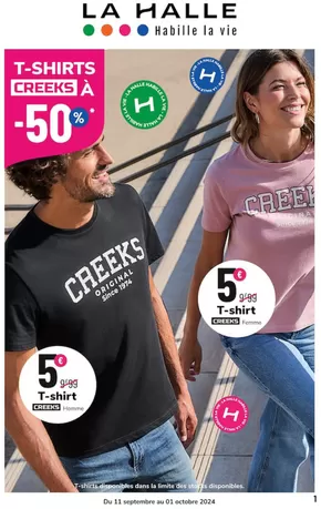 Promos de Mode à Saint-Jean-de-Luz | T -SHIRT CREEKS à -50% sur La Halle | 19/09/2024 - 01/10/2024