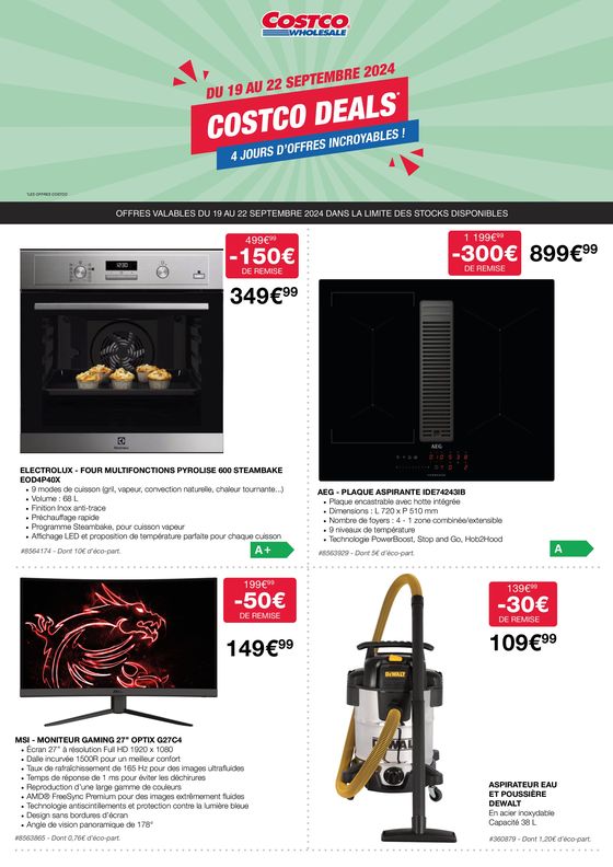 Catalogue Costco à Pontault-Combault | COSTCO DEALS | 20/09/2024 - 22/09/2024