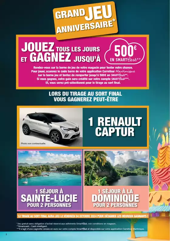 Catalogue Carrefour à Saint-Benoît (La Réunion) | Carrefour ANNIVERSAIRE ENSEIGNE & SMARTCLUB | 24/09/2024 - 06/10/2024