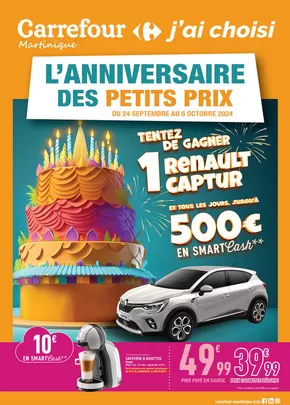 Promos de Supermarchés à Saint-Paul (La Réunion) | Carrefour ANNIVERSAIRE ENSEIGNE & SMARTCLUB sur Carrefour | 24/09/2024 - 06/10/2024