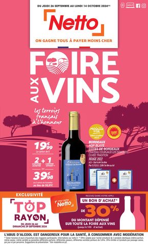 Promos de Discount Alimentaire à Couëron | FOIRE AUX VINS sur Netto | 26/09/2024 - 14/10/2024