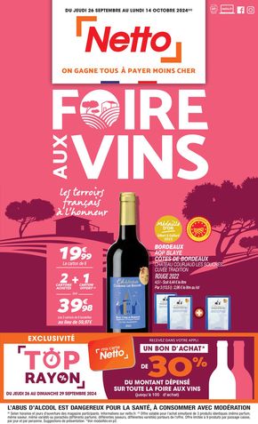 Promos de Discount Alimentaire à Alès | FOIRE AUX VINS EST sur Netto | 26/09/2024 - 14/10/2024