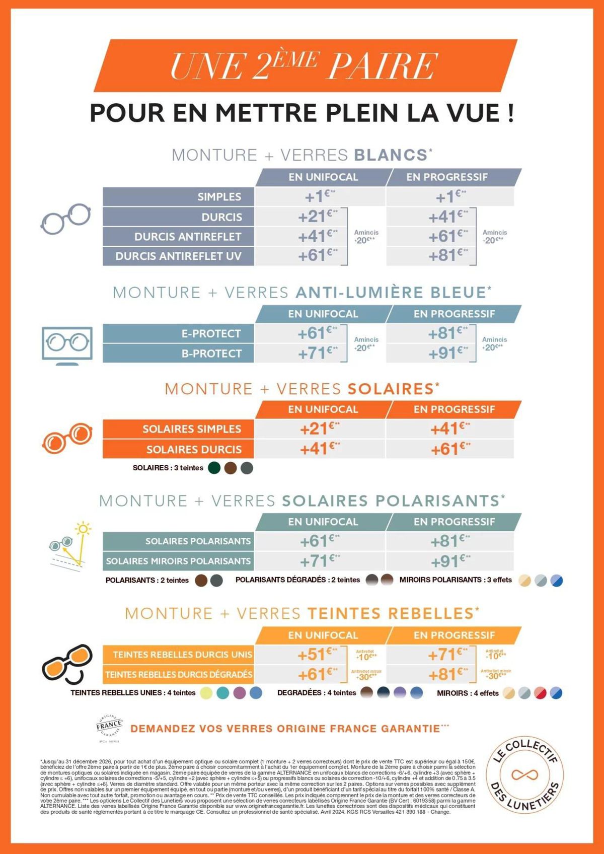 Catalogue Offre 2ème paire à partir de 1€ de plus, page 00001