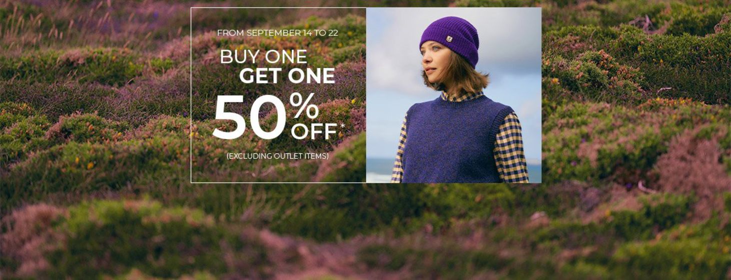 Buy oneget one 50% off