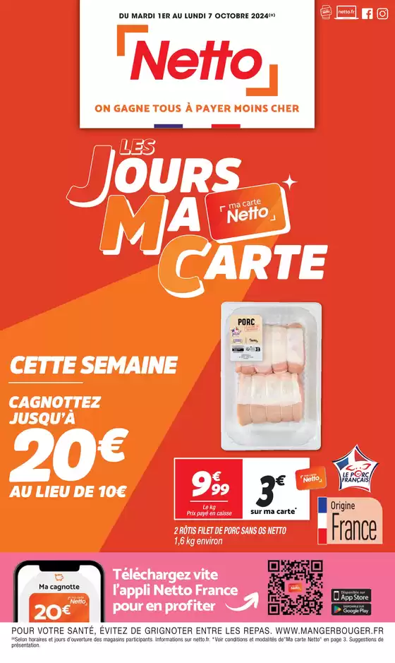 Catalogue Netto à Espalion | LES JOURS MA CARTE | 01/10/2024 - 07/10/2024