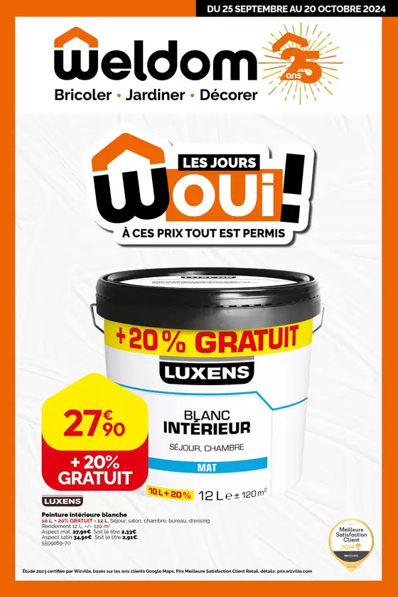 Catalogue Weldom à Hazebrouck | Les jours Woui ! À ces prix tout est permis | 25/09/2024 - 20/10/2024