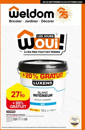 Catalogue Weldom à Saint-Barthélemy-le-Meil | Les jours Woui ! À ces prix tout est permis | 25/09/2024 - 20/10/2024