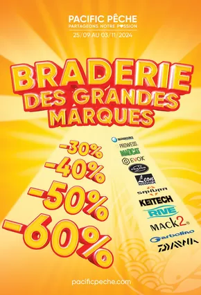 Promos de Sport à Saint-Herblain | La Braderie des Grandes Marques est de retour chez Pacific Pêche ! sur Pacific Pêche | 26/09/2024 - 03/11/2024