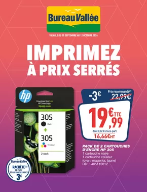 Promos de Multimédia et Electroménager à Sainte-Marie (La Réunion) | IMPRIMEZ À PRIX SERRÉS sur Bureau Vallée | 30/09/2024 - 12/10/2024