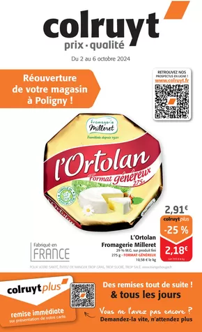 Catalogue Colruyt à Beauvernois | Réouverture de votre magasin à Poligny! | 02/10/2024 - 06/10/2024