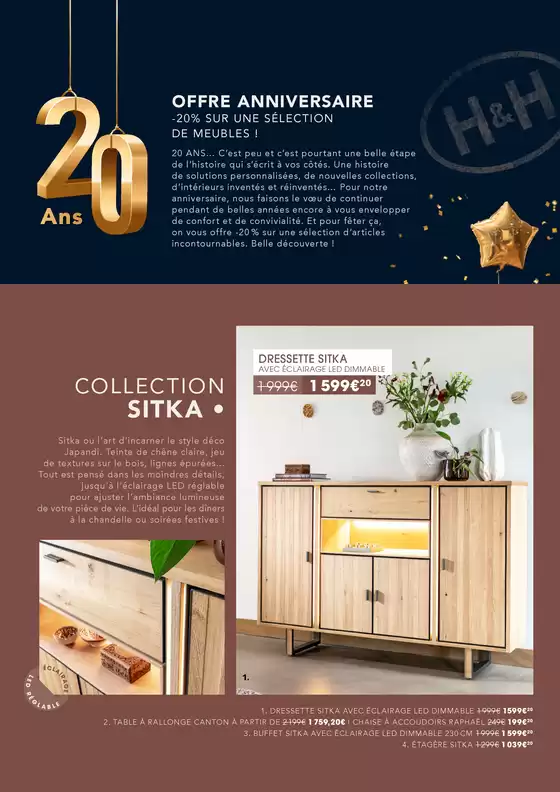 Catalogue H&H à Lyon | OFFRE ANNIVERSAIRE -2O% SUR UNE SÉLECTION DE MEUBLES | 30/09/2024 - 27/10/2024