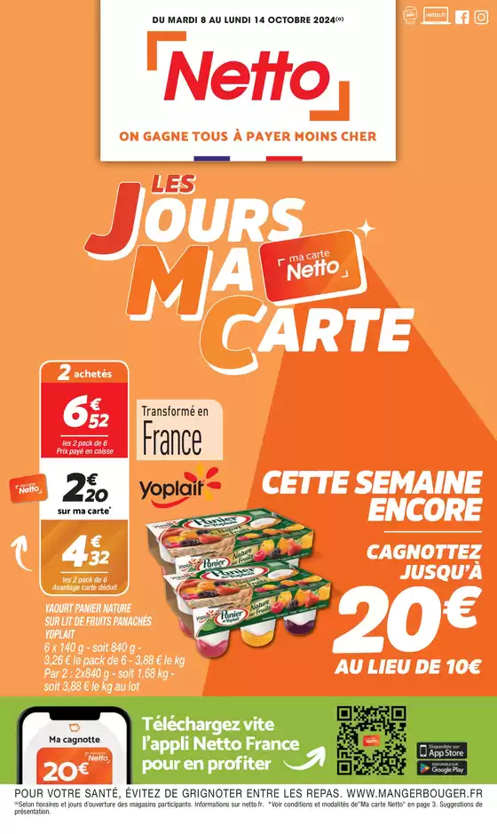 Catalogue Netto à Souillac | SEMAINE PROCHAINE : LES JOURS MA CARTE | 08/10/2024 - 14/10/2024