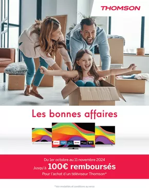 Promos de Multimédia et Electroménager à Tourcoing | OFFRE Thomson : JUSQU'À 100€ REMBOURSÉS sur Boulanger | 01/10/2024 - 11/11/2024