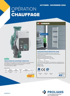 Catalogue Prolians à Boulazac | Opération chauffage Octobre-Novembre 2024  | 02/10/2024 - 30/11/2024