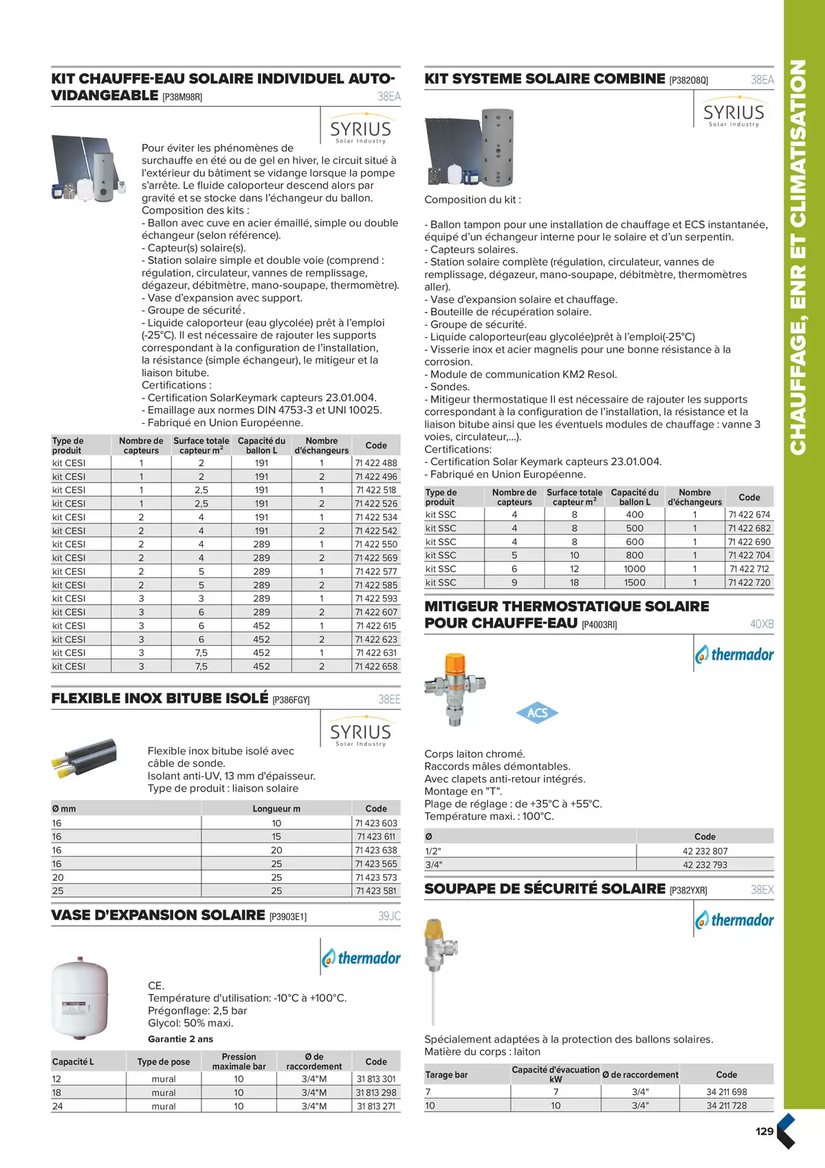 Catalogue Catalogue génie climatique & sanitaire | Édition 2024-2025, page 00129