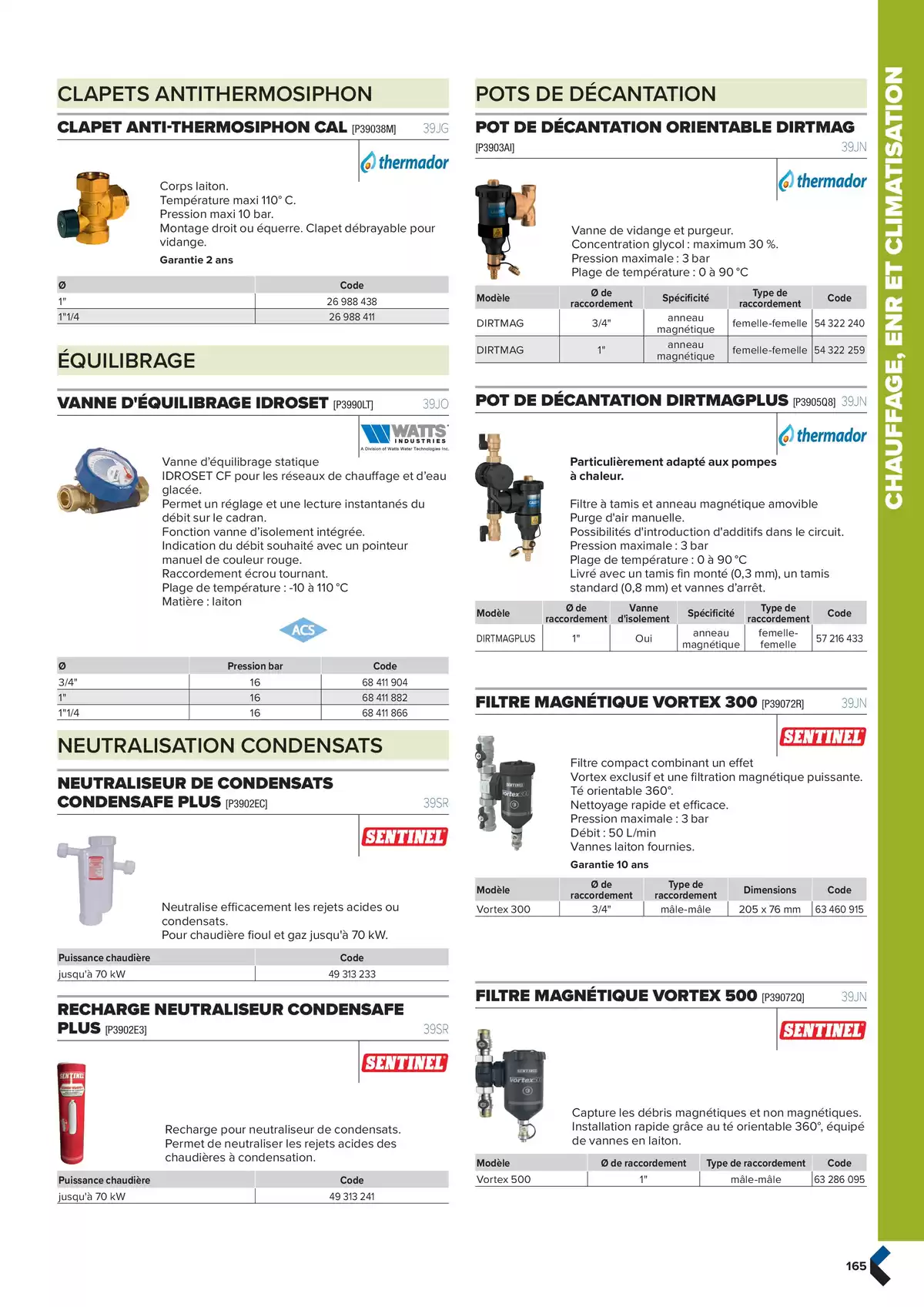 Catalogue Catalogue génie climatique & sanitaire | Édition 2024-2025, page 00165