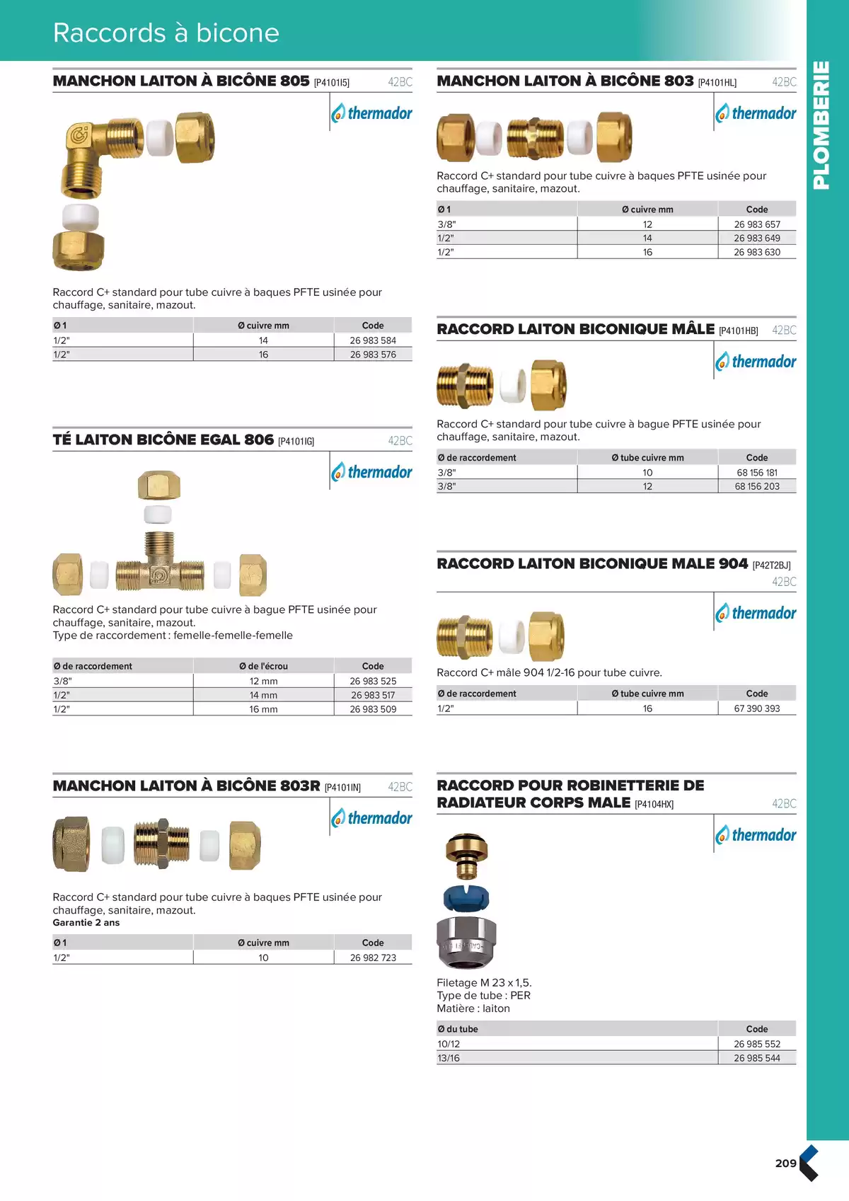Catalogue Catalogue génie climatique & sanitaire | Édition 2024-2025, page 00209