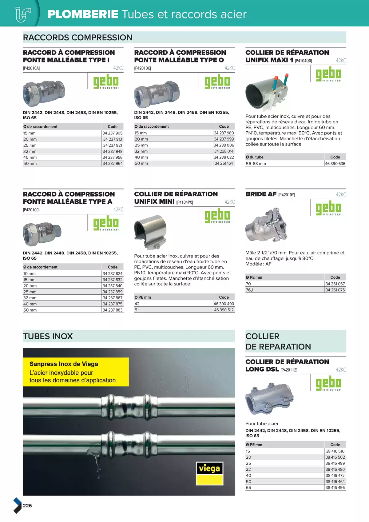 Catalogue Catalogue génie climatique & sanitaire | Édition 2024-2025, page 00226