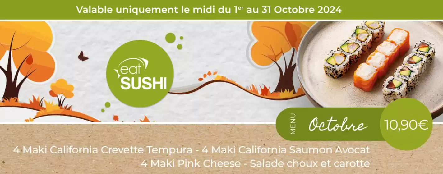 Catalogue Eat Sushi à Lille | Menu Octobre | 03/10/2024 - 31/10/2024