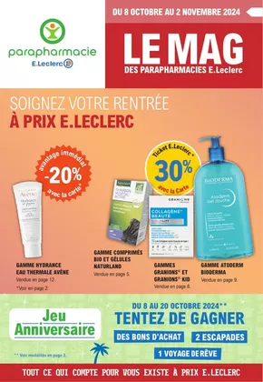 Promos de Beauté à Saint-Laurent-du-Var | MAGAZINE AUTOMNE sur E.Leclerc Parapharmacie | 08/10/2024 - 02/11/2024