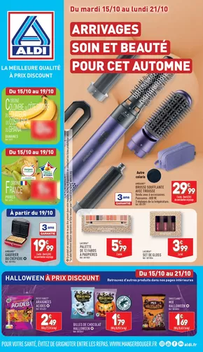 Promos de Discount Alimentaire à Rouillac (Charente) | Arrivages soin et beauté sur Aldi | 15/10/2024 - 21/10/2024