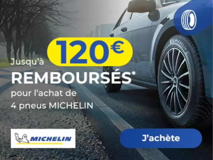 Catalogue Euromaster à Serres-Castet | Du 7 octobre au 24 novembre 2024, bénéficiez d'un remboursement allant jusqu'à 120€ pour l'achat de 4 pneus MICHELIN ! | 07/10/2024 - 24/11/2024