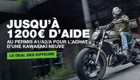 Promos de Auto et Moto à Albi | Jusqu'à 1 200 € d'aide au permis A1/A2/A pour l'achat d'une Kawasaki neuve. sur Kawasaki | 07/10/2024 - 31/10/2024