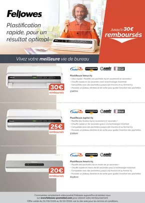 Promos de Multimédia et Electroménager à Thionville | Jusqu'à 30€ remboursés avec Fellowes sur LDLC | 09/10/2024 - 31/12/2024