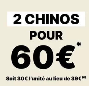 Promos de Mode à Portet-sur-Garonne | 2 chinos pour 60€ sur Bonobo | 09/10/2024 - 31/10/2024