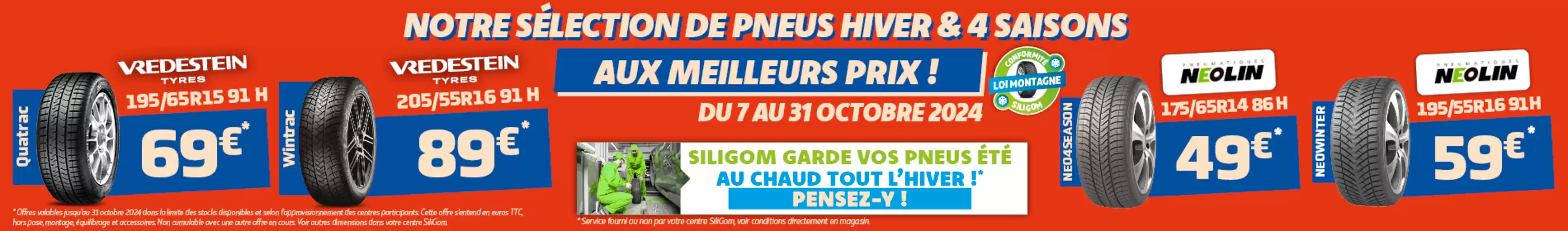 Catalogue SiliGom | Notre sélection de pneus hiver & 4 saisons | 30/09/2024 - 24/11/2024