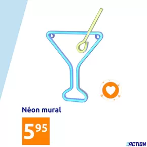 Promos de Meubles et Décoration à Menneval | Néon mural sur Action | 14/10/2024 - 20/10/2024